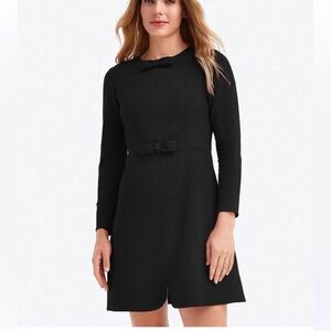 Draper James Classic shift ponte Black Long Sleeve Dress S